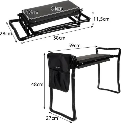 Multifunkcionális kerti szék szerszámokkal Gardlov - 60x50x27 cm