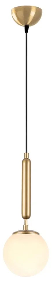 Fehér-sárgaréz színű függőlámpa üveg búrával ø 15 cm King – Opviq lights