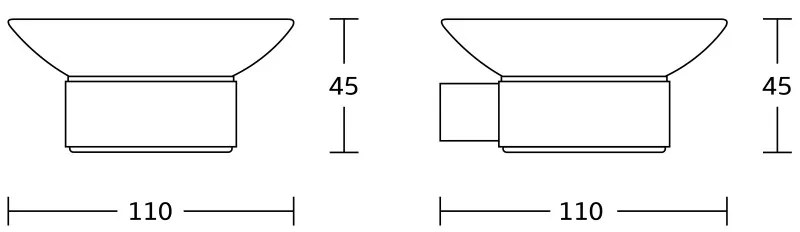 Mexen Adox, falra szerelhető szappantartó, fekete matt, 7018239-70