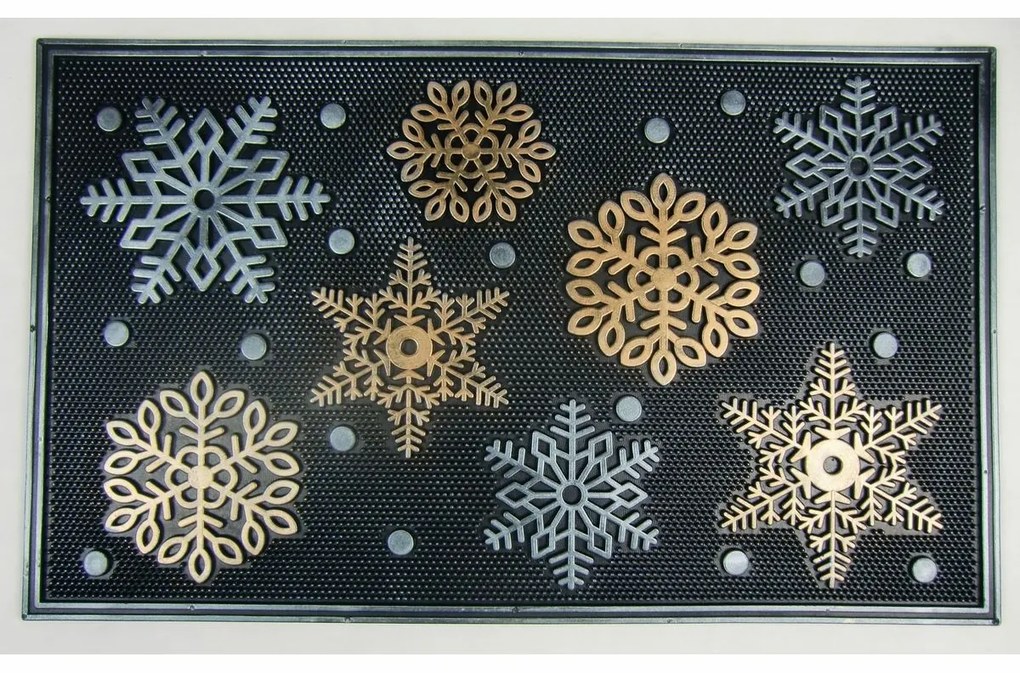 Hópelyhek gumi lábtörlő, 47 x 75 cm