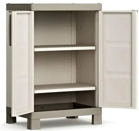 Keter Zárható alacsony Excellence LOW műanyag szekrény 2 állítható polccal