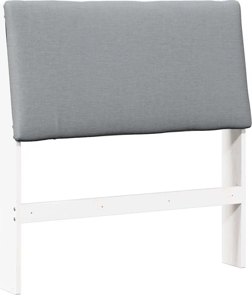 vidaXL Kárpitozott fejtámla Világosszürke 90 cm Tömör fenyőfa