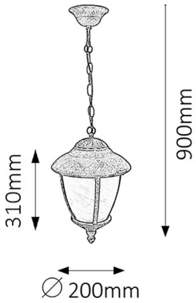 Rabalux 8479 - Kültéri csillár MADRID 1xE27/60W/230V
