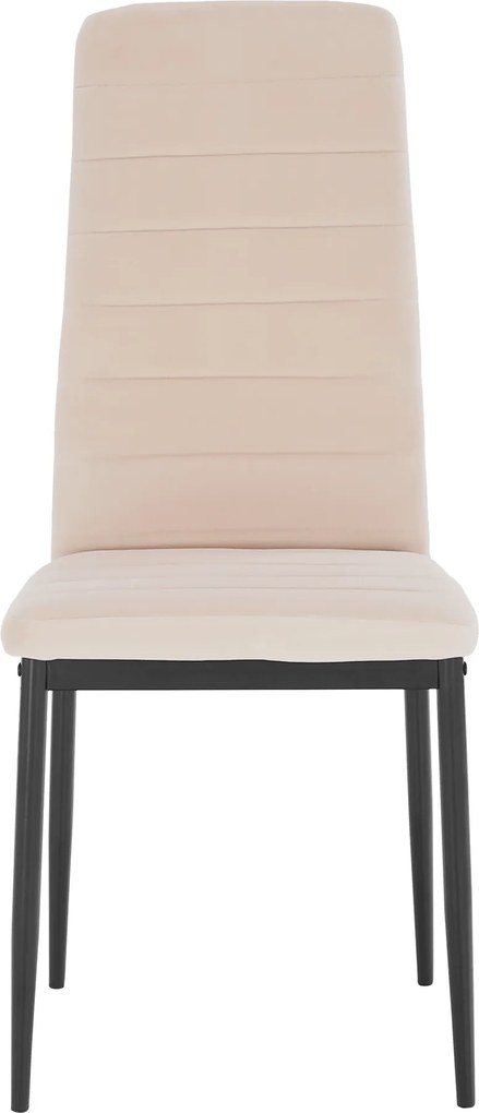 Szék, bézs Dulux Velvet szövet/fekete fém, COLETA NOVA