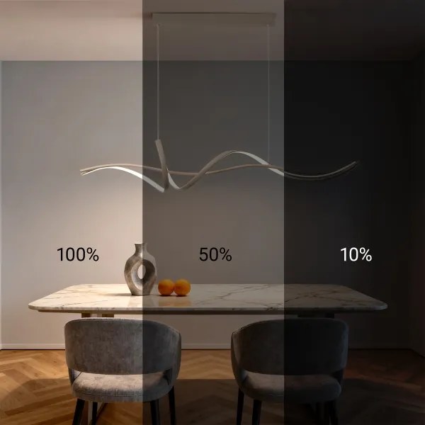 Brilagi - dimmelhető LED, kábellel függesztett csillár SIGNATURE LED/55W/230V 120x23 cm bézs + távirányító