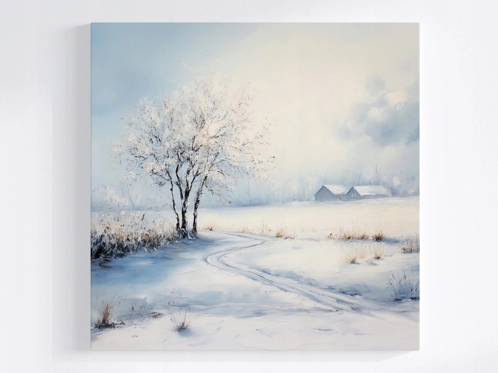 Poszter Tájkép Út Fa Tél Hó 80x80