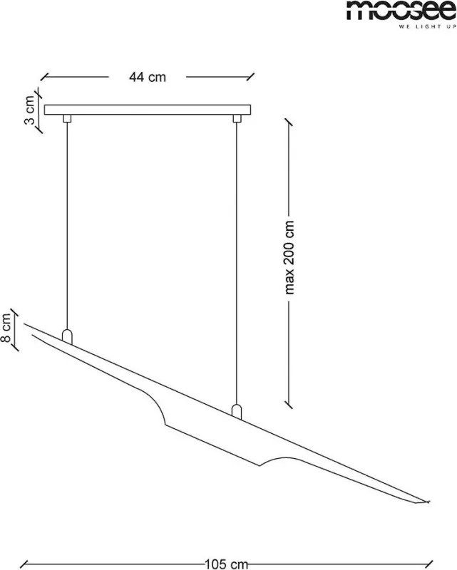 King Home MOOSEE CONTEO MSE010100325 Függőlámpa 2x40W/E27 IP20