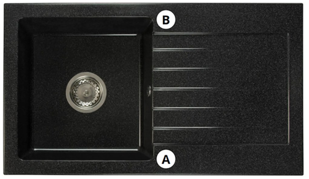 Mosogató Lemmion (fekete + stuktúra) (2 csaplyukkal) (J). Akció -22%. 1066270