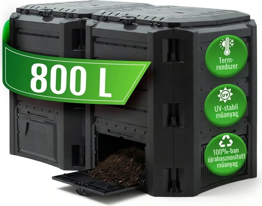 Kerti komposztáló - Compogreen 800 l, fekete Prosperplast