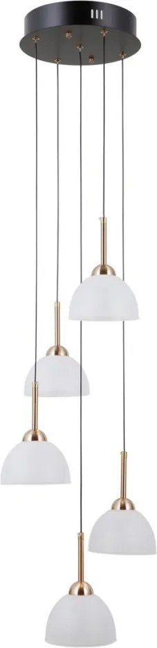 ITALUX PND-34374-5-BK MONTIELA Többágú Függesztett Lámpa Matt Fekete, Arany LED IP20