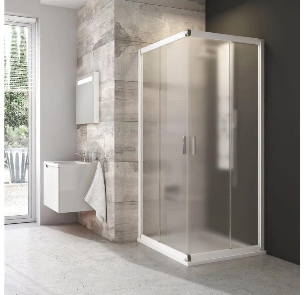 Ravak 1LV40100ZG - BLIX négyrészes sarokzuhanykabin 80x80 cm, fehér