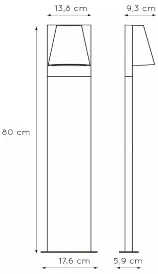 Lucide 29898/80/29 - Kültéri lámpa LIAM 1xGU10/35W/230V IP44 80 cm antracit