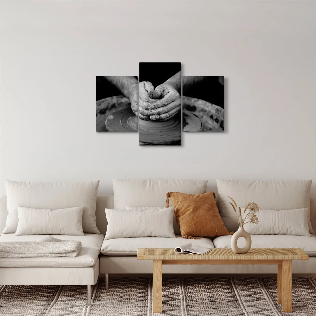Fekete-fehér kép - kerámia gyártás (90x60 cm)