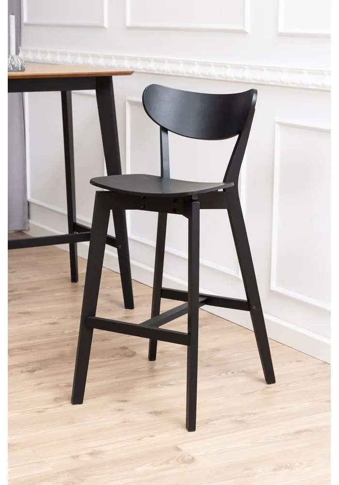 Fekete kaucsukfa bárszék szett 2 db-os 105 cm Roxby – Actona