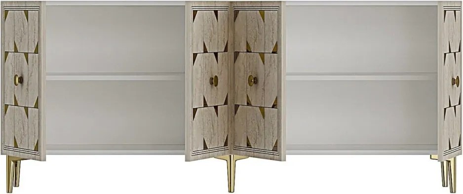 Moka 180 - White, Travertine, Gold
