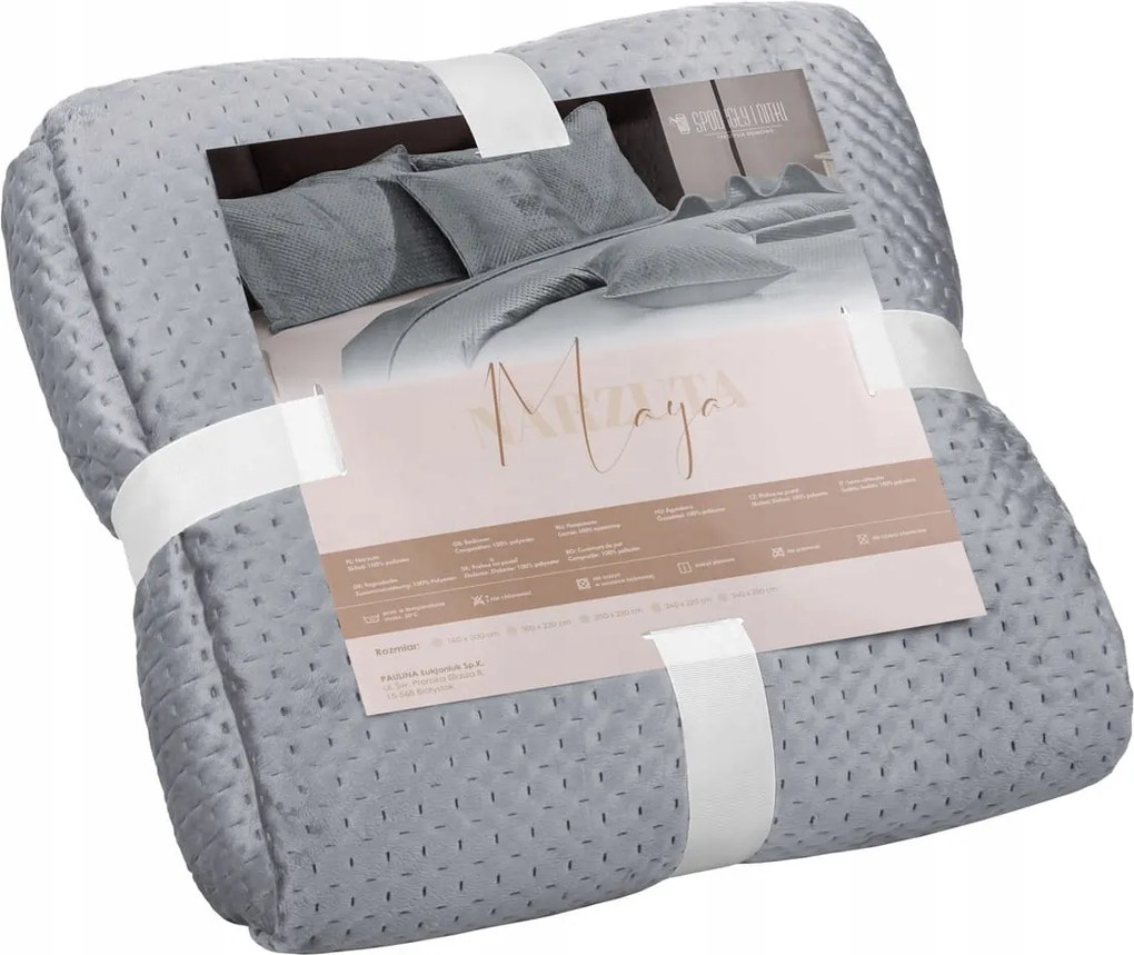 Dekoratív ágytakaró fotelhez Maya 80x160 velúr steppelt szürke