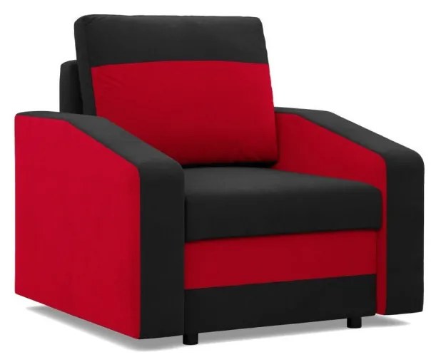 Hewlet fotel, szövet anyag, bonell töltet, fekete - piros