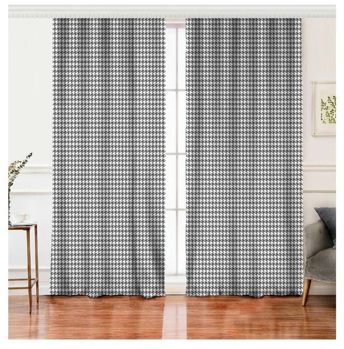 Fehér-szürke függöny szett 2 db-os 140x260 cm – Mila Home