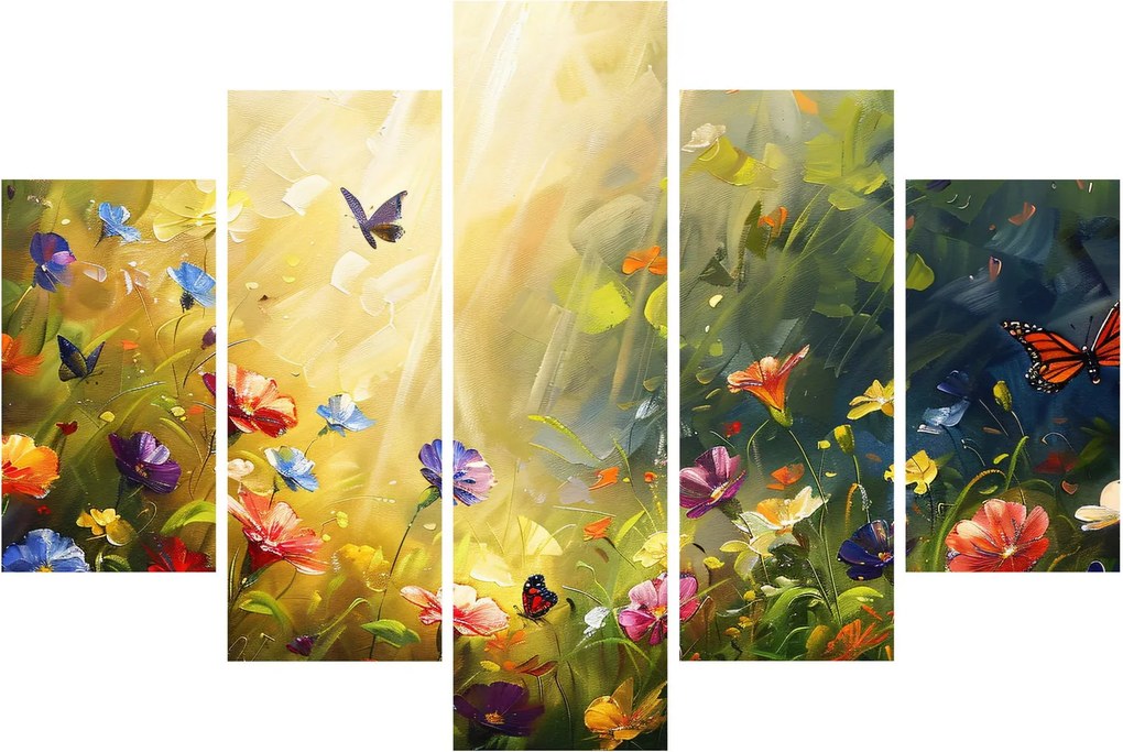 Kép - Tavaszi virágos rét, festmény (150x105 cm)