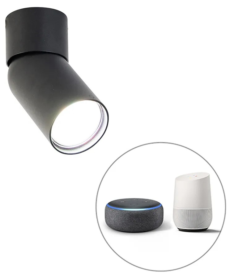 Okos modern reflektor fekete, Wi-Fi-vel, GU10 - Falo