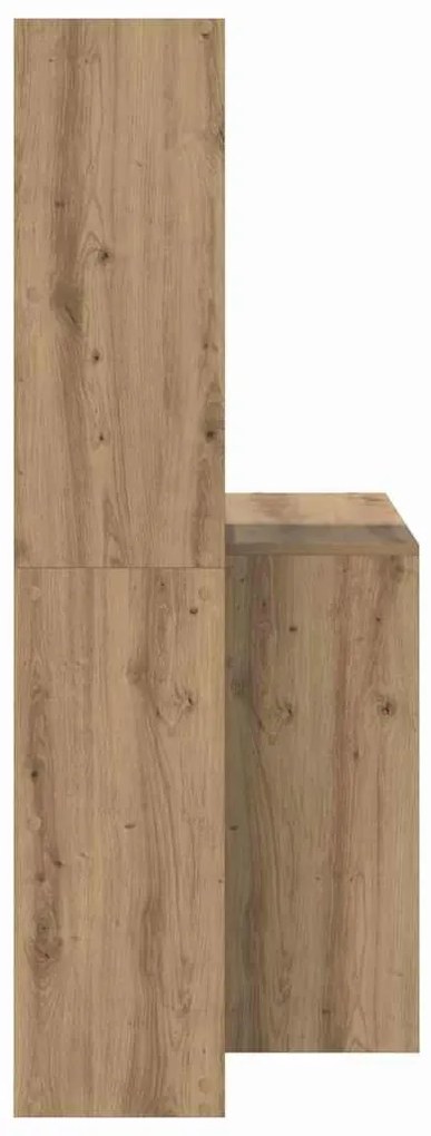 Asztal polcokkal kézműves tölgy 138.5 x 55 x 143 cm Faanyag