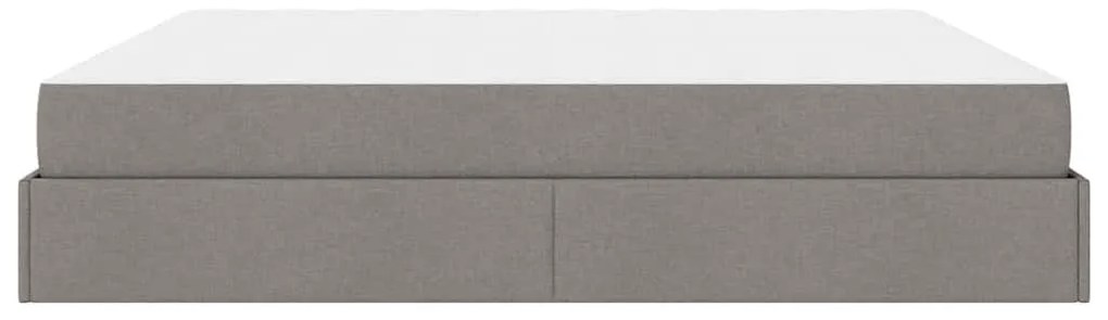 Ágykeret tárolóval Tópszínű 200 x 200 cm szövet