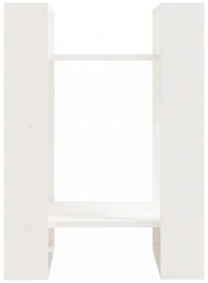fehér tömör fenyőfa könyvszekrény/térelválasztó 41 x 35 x 57 cm