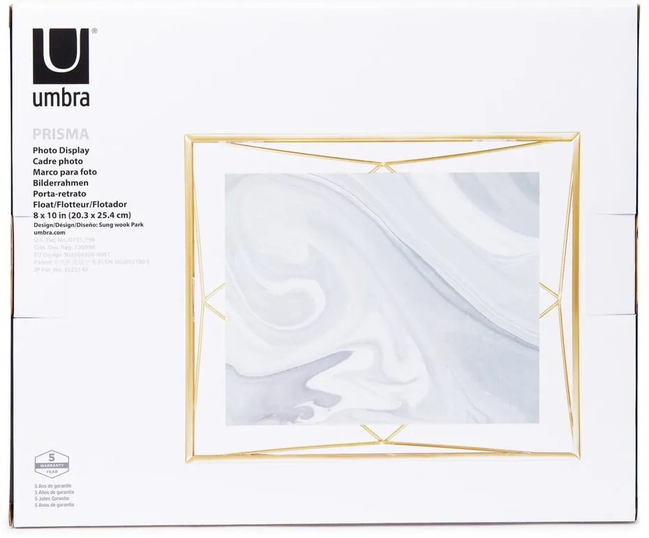 Aranyszínű fém álló-fali képkeret 25x30 cm Prisma – Umbra