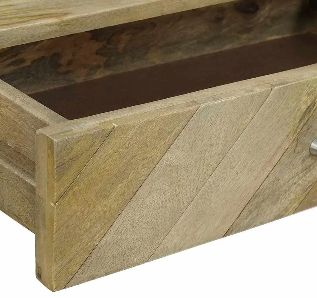 vidaXL Konzolasztal Természetes szürke 110 x 30 x 80 cm Tömör Mangófát