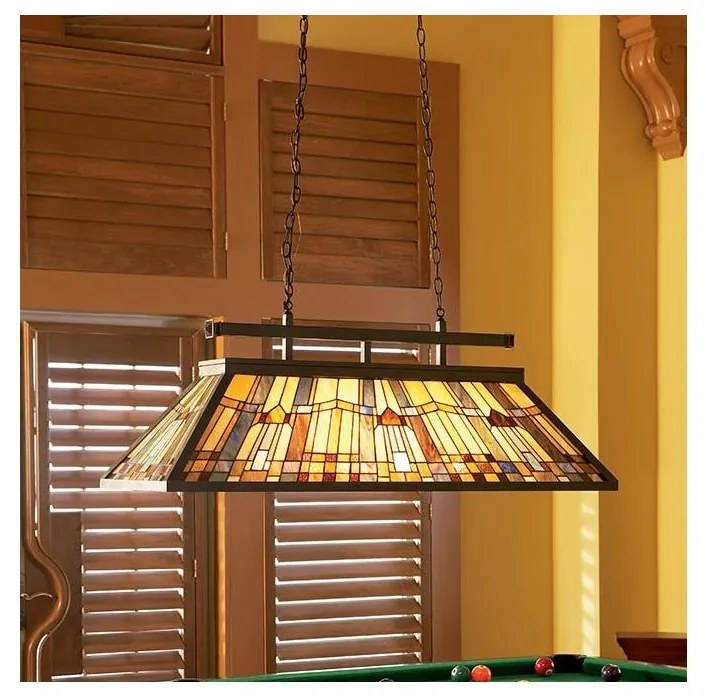 Elstead QZ-INGLENOOK-ISLE - Tiffany INGLENOOK láncos csillár 3xE27/100W/230V