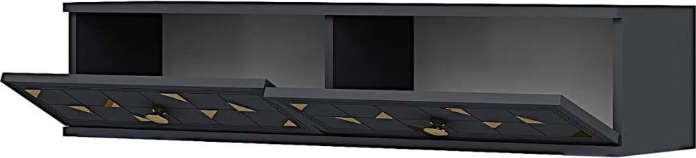 Moka komód, antracit-arany, 120 cm