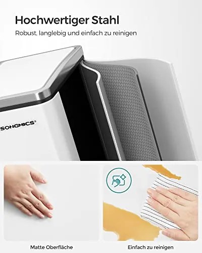 Konyhai szemetes, 2 x 15 literes acél szemetes, lépcsős szemetes belső vödrökkel és fogantyúkkal, puha záródással, szagszigeteléssel, fehér