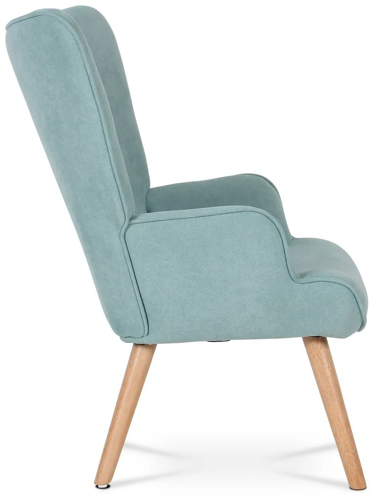 Fotel BLUE2, türkiz, lábtartóval