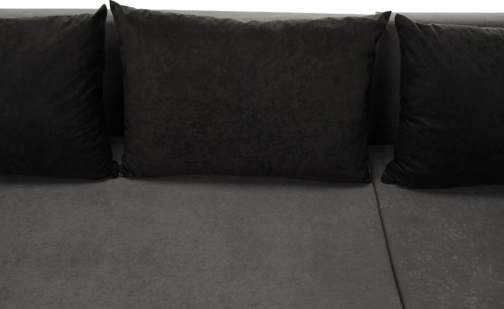 Univerzális ülőgarnitúra, szürke/fekete, PAULITA U