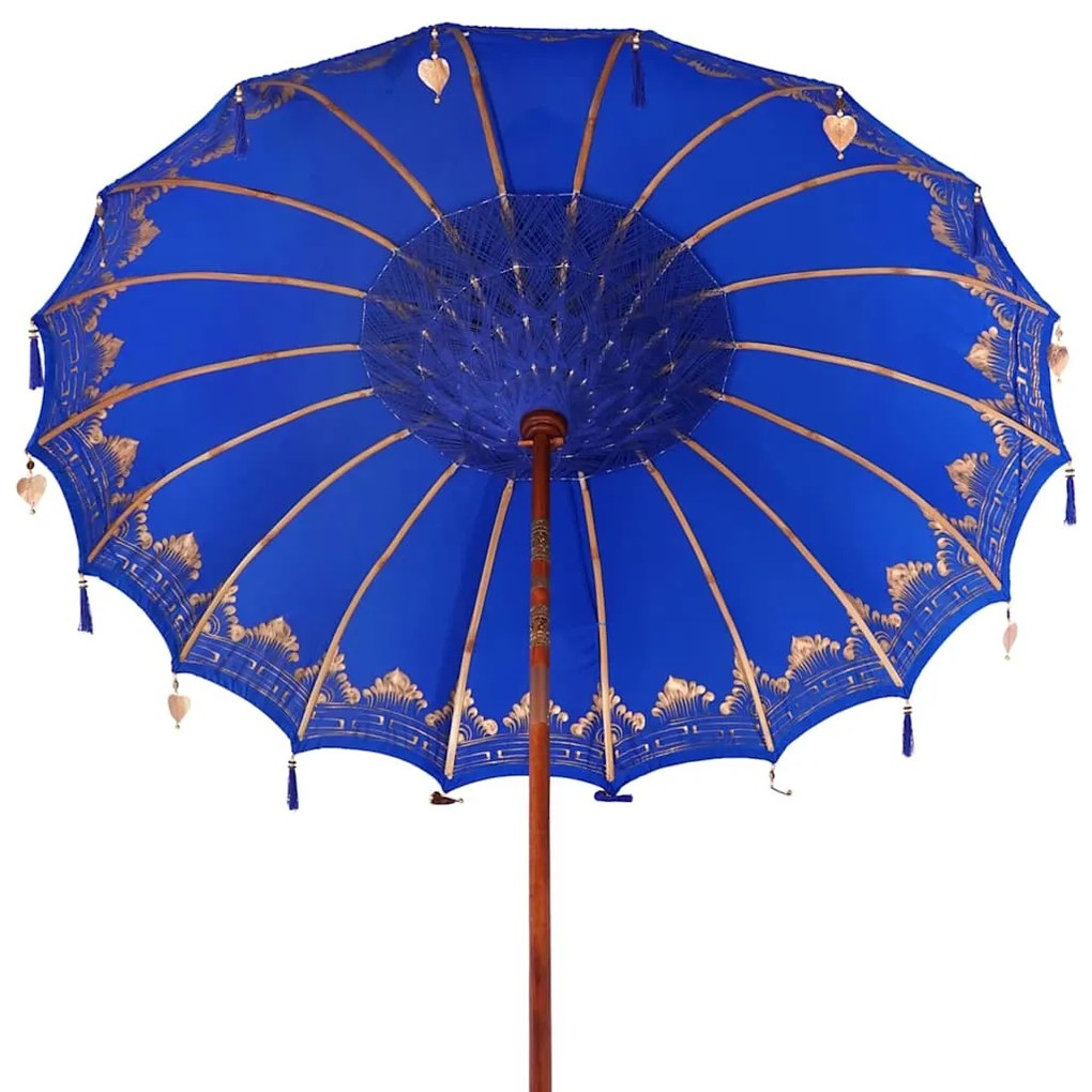Balinéz Napernyő Kék 210-220 cm Pamut, tömör fa