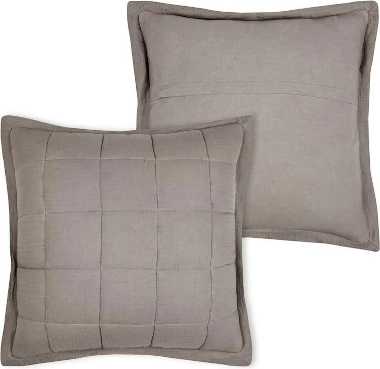 Díszpárna Ellie 45x45cm taupe steppelt pamut boglárka Boho szürke