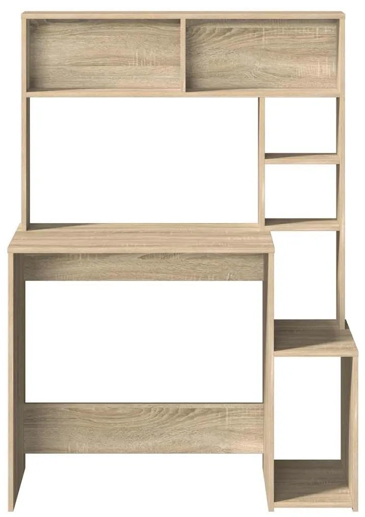 vidaXL sonoma tölgy szerelt fa íróasztal polcokkal 100x45x140 cm