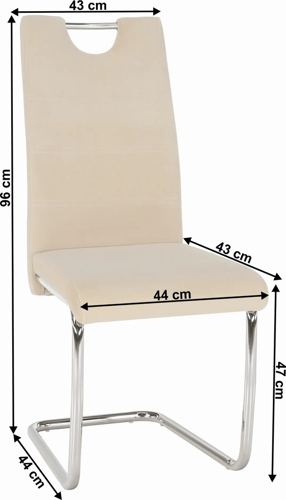 Étkezőszék, bézs Dulux Velvet szövet/világos varrás, ABIRA NEW