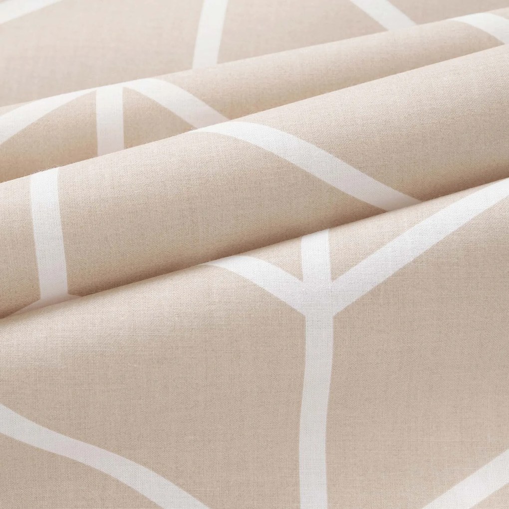 Goldea pamut függöny - fehér cikkcakk bézsen 140x150 cm