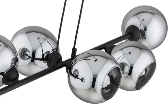 Brilagi - Csillár kábellel DIOR 6xE27/60W/230V fekete/füstszürke