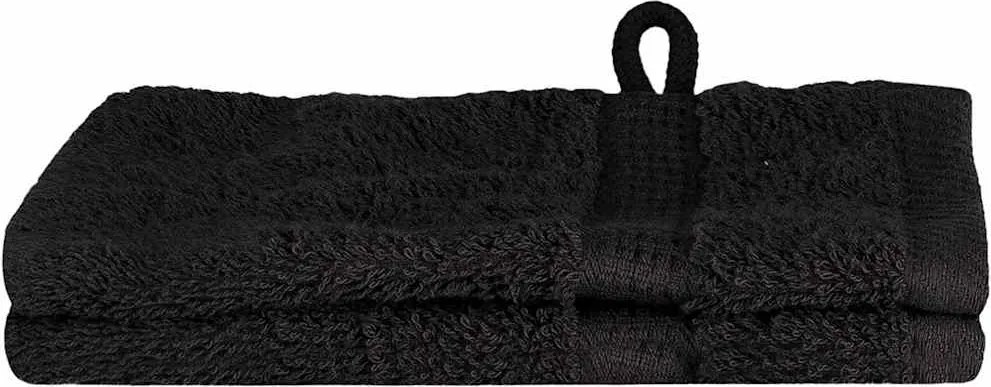 vidaXL Vendégtörölköző SOLUND 2 pcs Fekete 15 x 21 cm 550 gsm