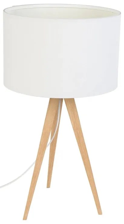 Tripod Wood fehér asztali lámpa, ø 28 cm - Zuiver