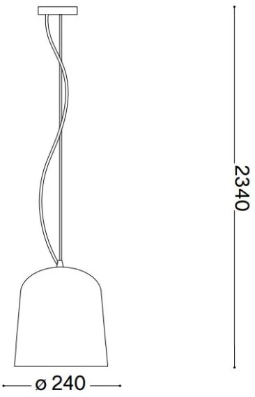 Ideal Lux - Csillár zsinóron BISTRO 1xE27/60W/230V átm. 24 cm füstös