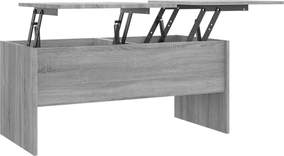 vidaXL szürke sonoma színű szerelt fa dohányzóasztal 102x50,5x46,5 cm
