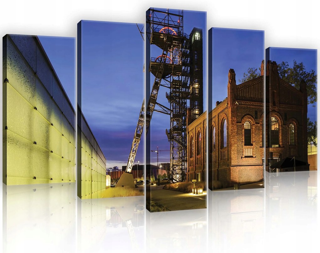Vászonkép 100x60 Ipari örökség építészet éjszaka Katowice művészet
