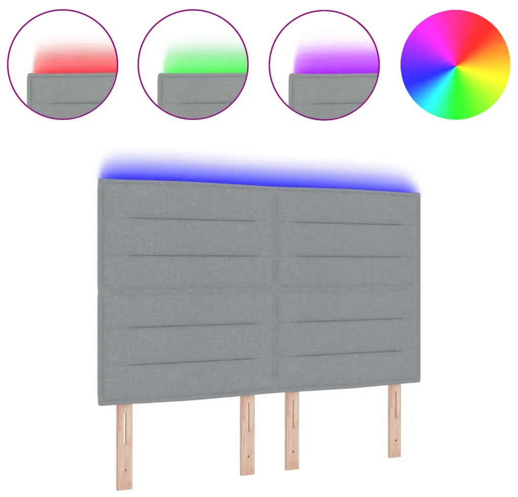 LED Fejvég Vonalkázott Dizájn Világosszürke 72 cm Szövet