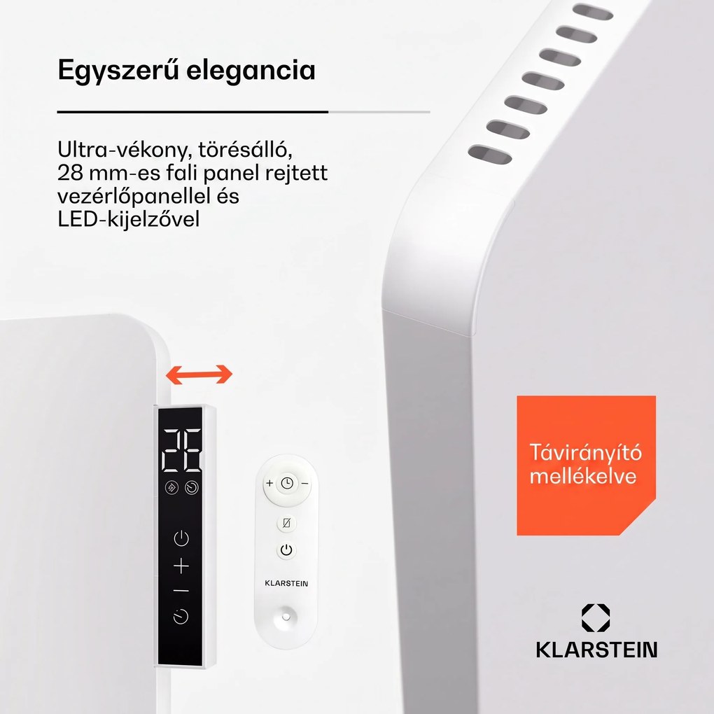 Klarstein Wonderbeam 450 Hybride infravörös hősugárzó 60 x 60 cm 450 W Heti időzítő Távirányító