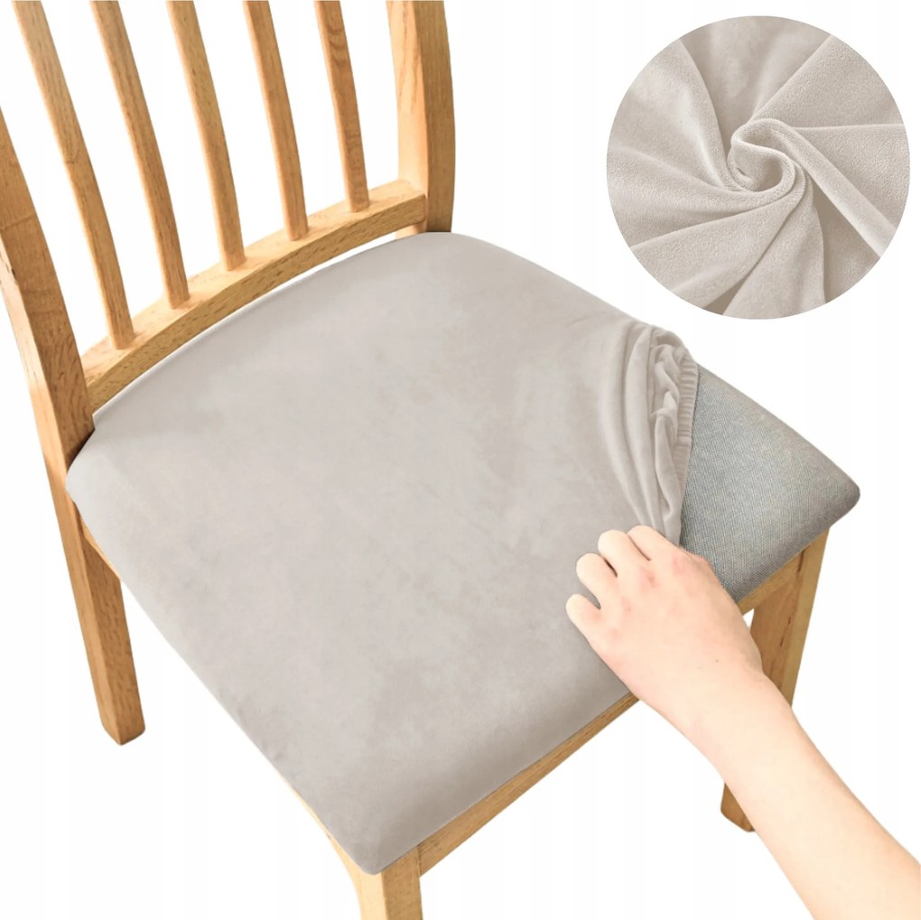 Székhuzat Ülőgarnitúra Szék 40x40cm Hűvös Bézs Velúr