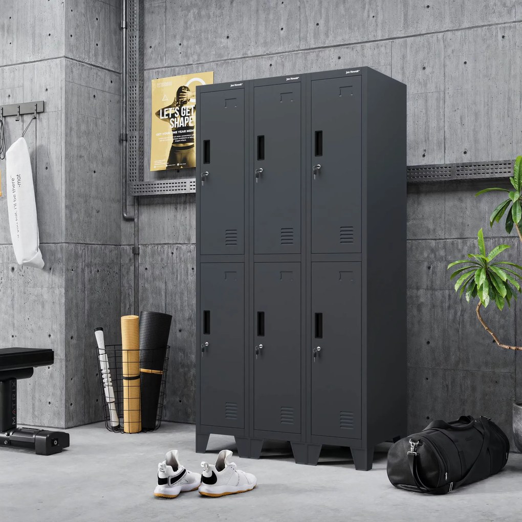 Szociális öltözőszekrény antracit BARTEK 1 Plus 292 x 1720 x 450 mm