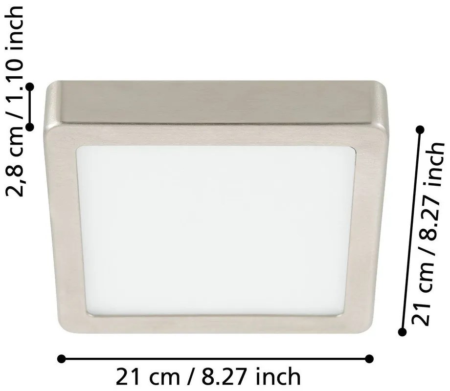 Szürke LED mennyezeti lámpa 21x21 cm FUEVA 5 – EGLO